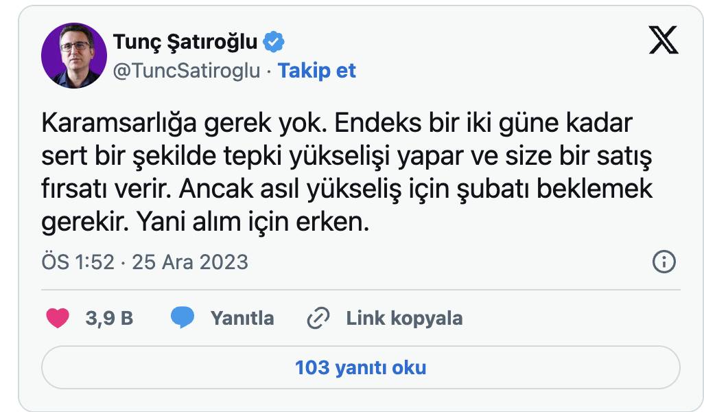 Borsadaki sert düşüş sonrası Tunç Şatıroğlu rekor yükseliş için tarih verdi 7